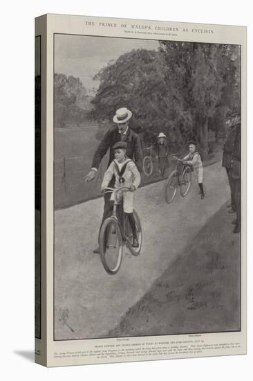 The Prince of Wales's Children as Cyclists-Amedee Forestier-Stretched Canvas