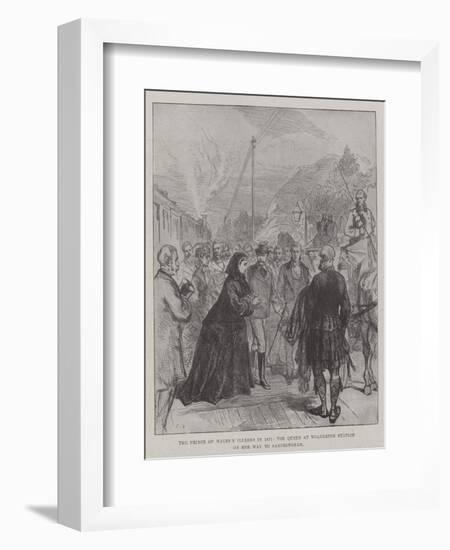 The Prince of Wales's Illness in 1871, the Queen at Wolverton Station on Her Way to Sandringham-Charles Robinson-Framed Giclee Print