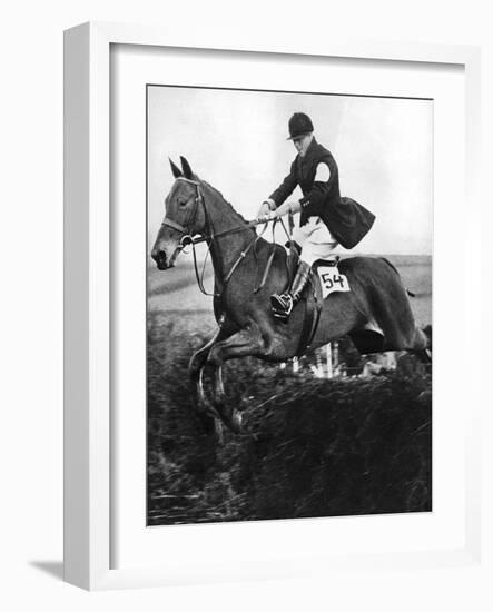 The Prince of Wales Taking a Fence in the Bridge of Guards Challenge Cup Race, C1930S-null-Framed Giclee Print