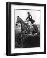 The Prince of Wales Taking a Fence in the Bridge of Guards Challenge Cup Race, C1930S-null-Framed Premium Giclee Print