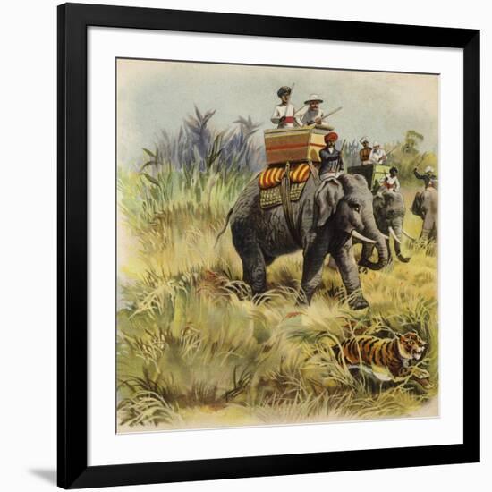 The Prince of Wales Tiger Hunting in India-Henry Payne-Framed Giclee Print