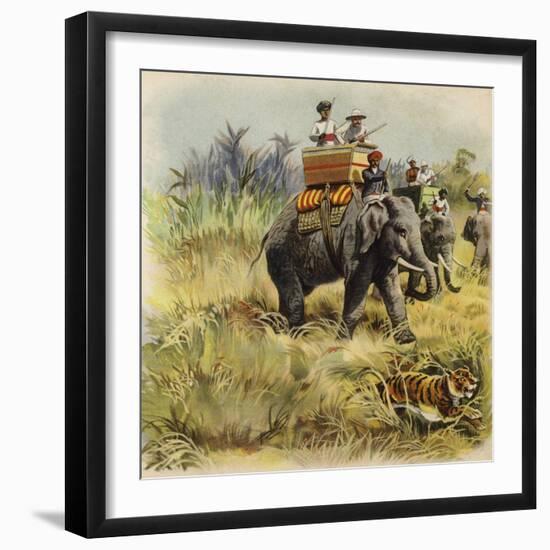 The Prince of Wales Tiger Hunting in India-Henry Payne-Framed Giclee Print