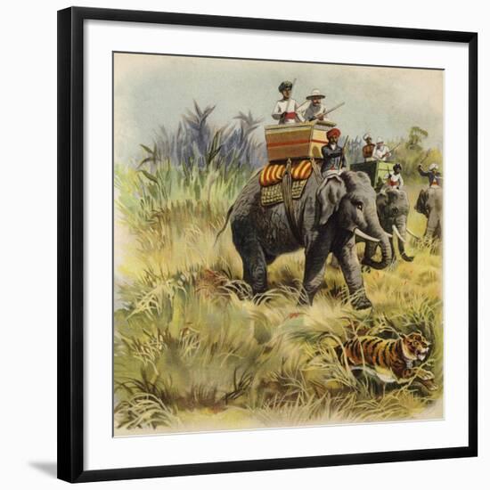 The Prince of Wales Tiger Hunting in India-Henry Payne-Framed Giclee Print