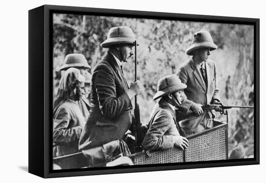 The Prince of Wales Tiger Shooting in Nepal, the Indian Tour, 1921-null-Framed Stretched Canvas