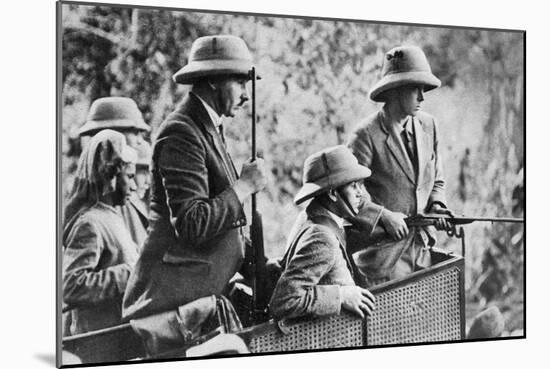 The Prince of Wales Tiger Shooting in Nepal, the Indian Tour, 1921-null-Mounted Premium Giclee Print