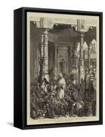 The Prince of Wales Visiting the Monkey Temple, Benares-Godefroy Durand-Framed Stretched Canvas