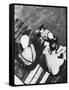 The Prince of Wales with Friends on a Raft, the Riviera, C1930S-null-Framed Stretched Canvas