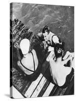 The Prince of Wales with Friends on a Raft, the Riviera, C1930S-null-Stretched Canvas