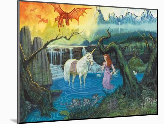 The Princess and Her Unicorn-Ben Otero-Mounted Giclee Print