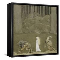The Princess and the Trolls, 1913-John Bauer-Framed Stretched Canvas
