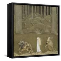 The Princess and the Trolls-John Bauer-Framed Stretched Canvas