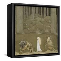 The Princess and the Trolls-John Bauer-Framed Stretched Canvas