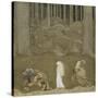 The Princess and the Trolls-John Bauer-Stretched Canvas