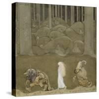 The Princess and the Trolls-John Bauer-Stretched Canvas