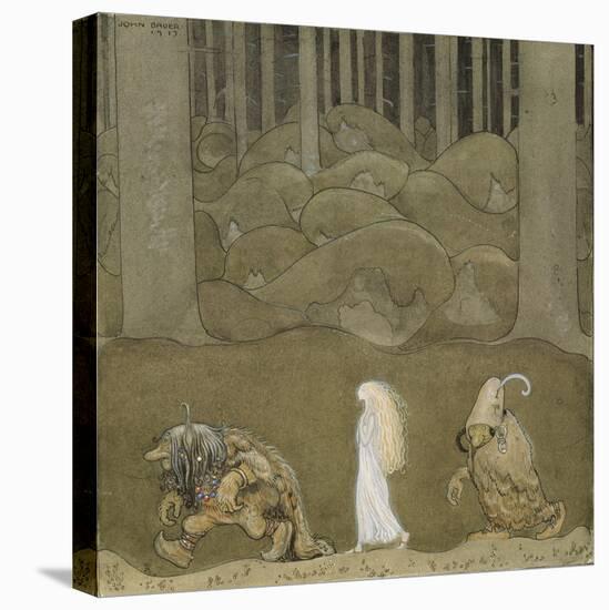 The Princess and the Trolls-John Bauer-Stretched Canvas