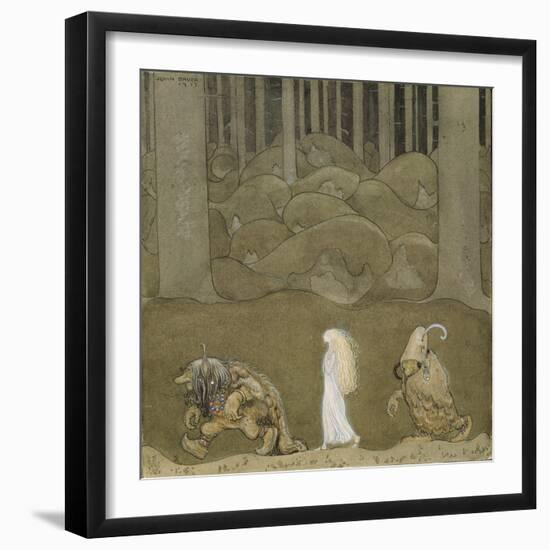 The Princess and the Trolls-John Bauer-Framed Premium Giclee Print