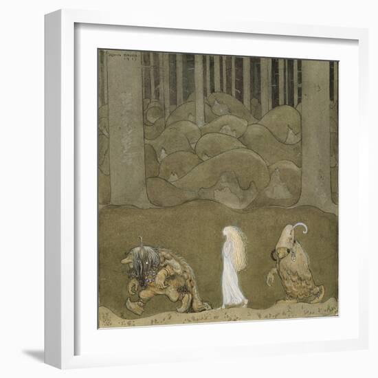 The Princess and the Trolls-John Bauer-Framed Premium Giclee Print
