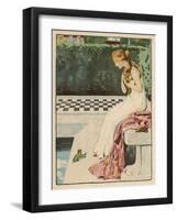 The Princess Discovers a Frog at Her Feet: Curiously He Too is Wearing a Crown-Willy Planck-Framed Art Print