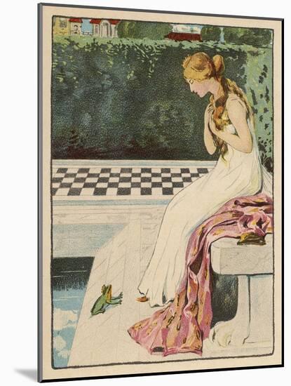 The Princess Discovers a Frog at Her Feet: Curiously He Too is Wearing a Crown-Willy Planck-Mounted Art Print