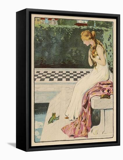 The Princess Discovers a Frog at Her Feet: Curiously He Too is Wearing a Crown-Willy Planck-Framed Stretched Canvas