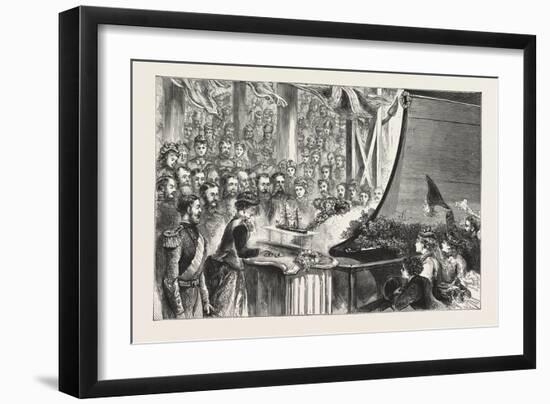 The Princess Louise at Portsmouth, Christening of the Inflexible, 1876, Uk-null-Framed Giclee Print