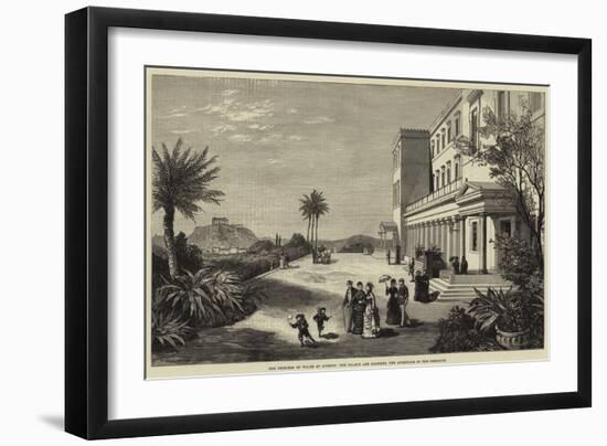 The Princess of Wales at Athens, the Palace and Gardens, the Acropolis in the Distance-null-Framed Premium Giclee Print