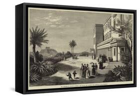 The Princess of Wales at Athens, the Palace and Gardens, the Acropolis in the Distance-null-Framed Stretched Canvas