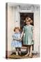 The Princesses Elizabeth and Margaret Rose at the Door of the Little House, 1933-null-Stretched Canvas