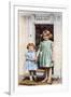 The Princesses Elizabeth and Margaret Rose at the Door of the Little House, 1933-null-Framed Giclee Print