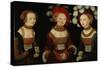 The Princesses Sibylla, Emilia, and Sidonia of Saxony, 1535-Lucas Cranach the Elder-Stretched Canvas