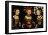 The Princesses Sibylla, Emilia, and Sidonia of Saxony, 1535-Lucas Cranach the Elder-Framed Giclee Print