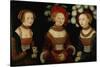 The Princesses Sibylla, Emilia, and Sidonia of Saxony, 1535-Lucas Cranach the Elder-Stretched Canvas