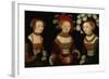 The Princesses Sibylla, Emilia, and Sidonia of Saxony, 1535-Lucas Cranach the Elder-Framed Giclee Print