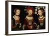 The Princesses Sibylla, Emilia, and Sidonia of Saxony, 1535-Lucas Cranach the Elder-Framed Giclee Print