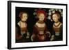 The Princesses Sibylla, Emilia, and Sidonia of Saxony, 1535-Lucas Cranach the Elder-Framed Giclee Print