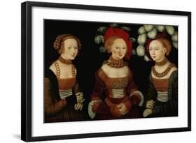 The Princesses Sibylla, Emilia, and Sidonia of Saxony, 1535-Lucas Cranach the Elder-Framed Giclee Print