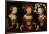 The Princesses Sibylla, Emilia, and Sidonia of Saxony, 1535-Lucas Cranach the Elder-Framed Giclee Print