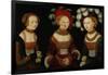 The Princesses Sibylla, Emilia, and Sidonia of Saxony, 1535-Lucas Cranach the Elder-Framed Giclee Print