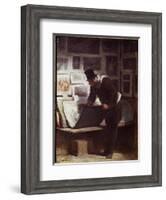 The Print Lover-Honore Daumier-Framed Giclee Print