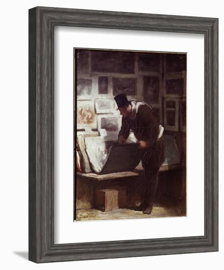 The Print Lover-Honore Daumier-Framed Giclee Print