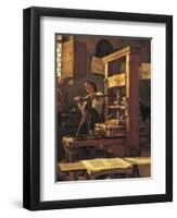 The Printer Bernardo Cennini in His Workshop, 1906-Tito Lessi-Framed Giclee Print