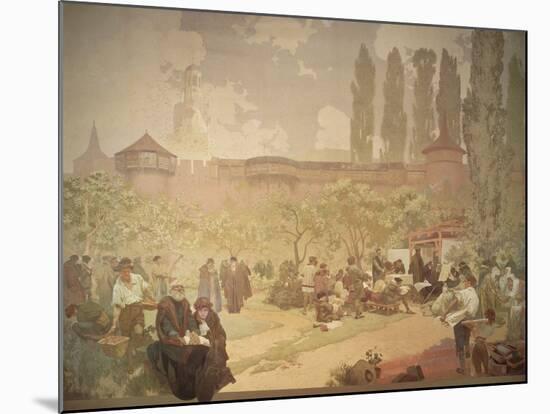 The Printing of the Kralice Bible, from the 'Slav Epic', 1918-Alphonse Mucha-Mounted Giclee Print