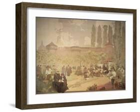 The Printing of the Kralice Bible, from the 'Slav Epic', 1918-Alphonse Mucha-Framed Giclee Print