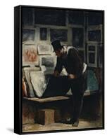 The Prints Collector-Honoré Daumier-Framed Stretched Canvas