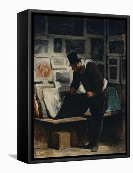 The Prints Collector-Honoré Daumier-Framed Stretched Canvas