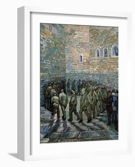 The Prison Courtyard, 1890-Vincent van Gogh-Framed Giclee Print