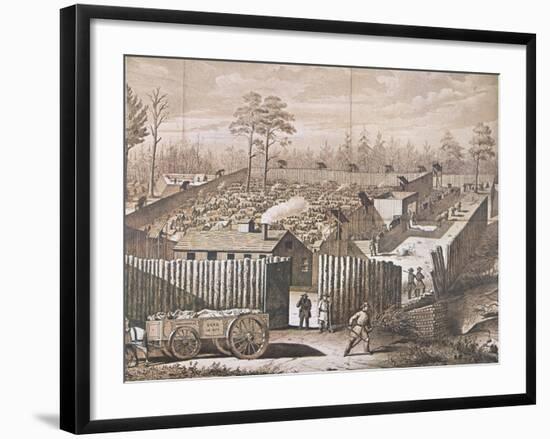 The Prisoner of War Camp at Andersonville-null-Framed Giclee Print