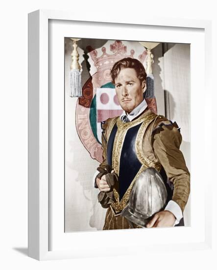 THE PRIVATE LIVES OF ELIZABETH AND ESSEX, Errol Flynn as the Earl of Essex, 1939-null-Framed Photo