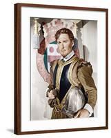 THE PRIVATE LIVES OF ELIZABETH AND ESSEX, Errol Flynn as the Earl of Essex, 1939-null-Framed Photo