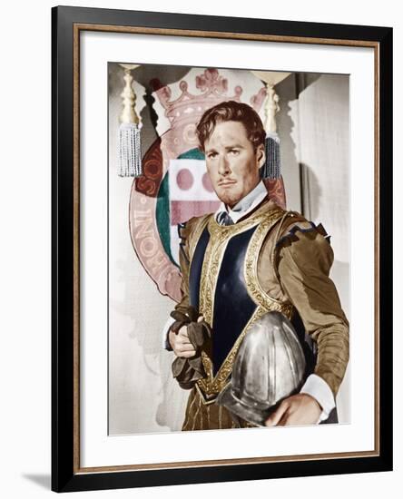 THE PRIVATE LIVES OF ELIZABETH AND ESSEX, Errol Flynn as the Earl of Essex, 1939-null-Framed Photo